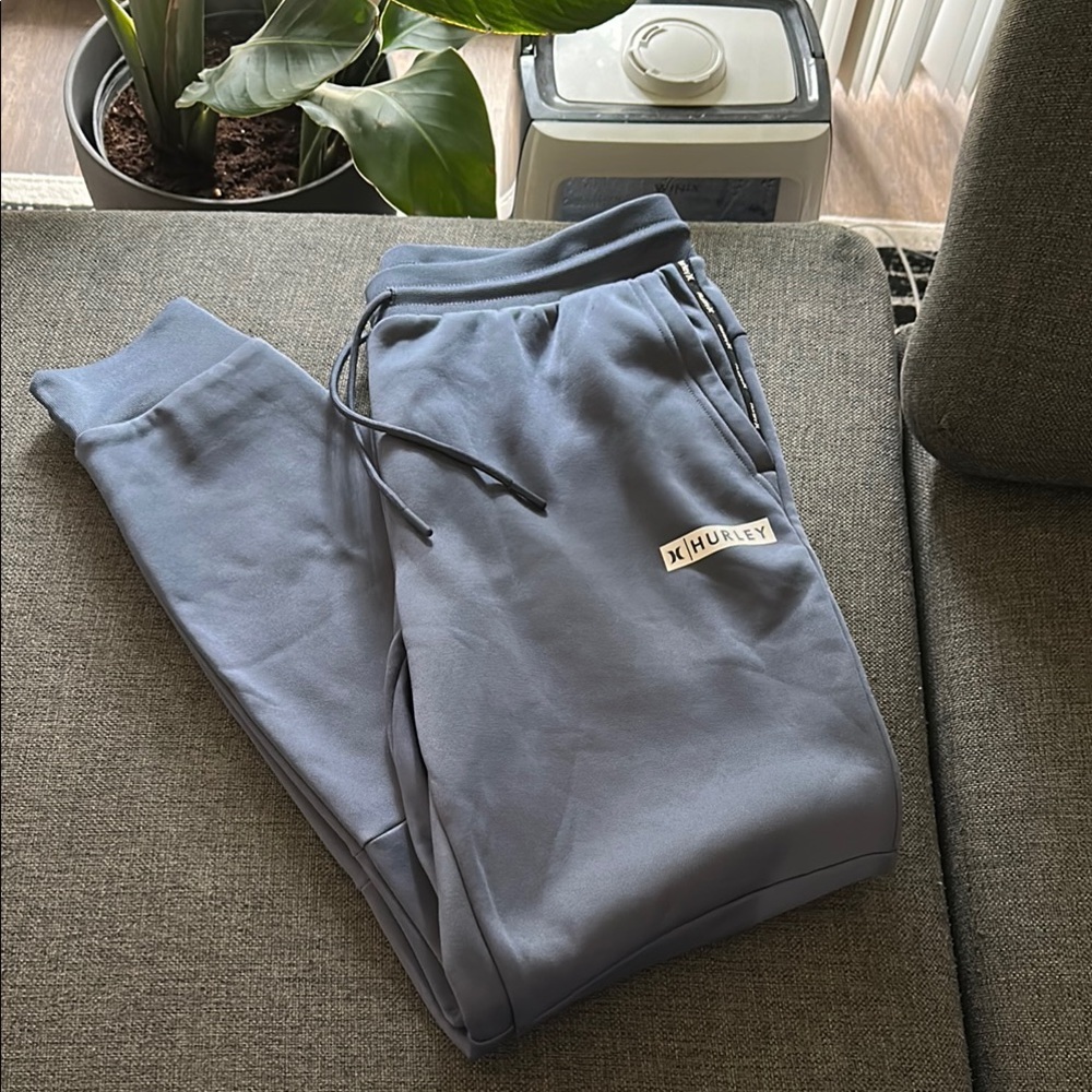 Hurley Gray Sweatpants with Elastic Waistband